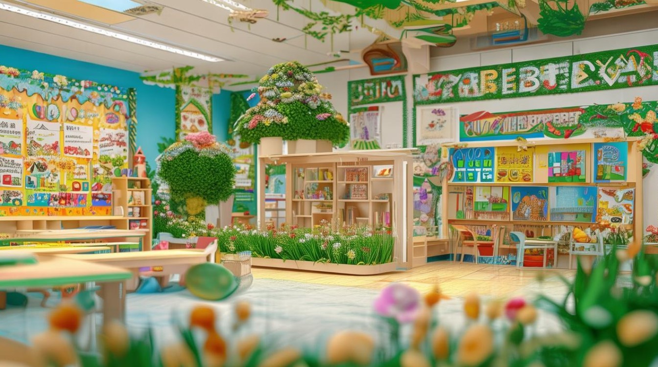 春天幼儿园布置图如何体现幼儿早教环境设计新趋势？-图1