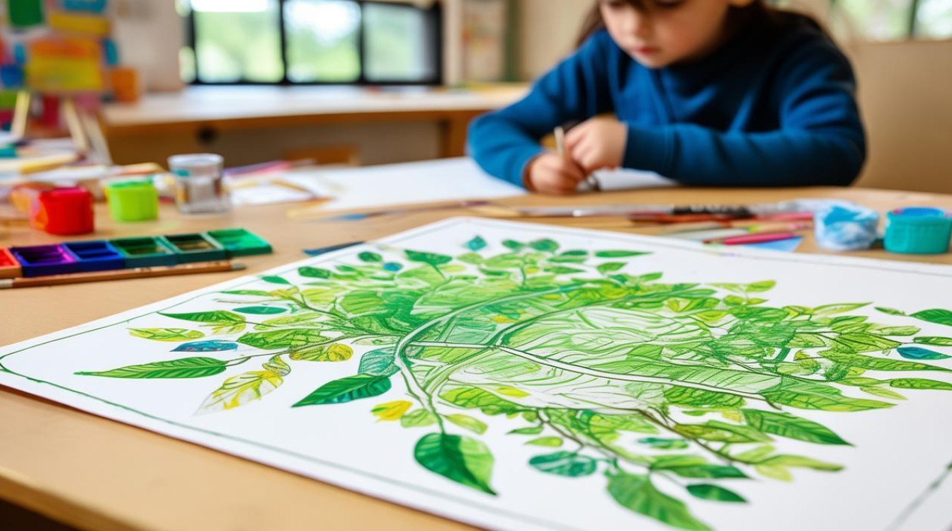 幼儿园美术教案树，幼儿园美术教案树叶创意画-图1