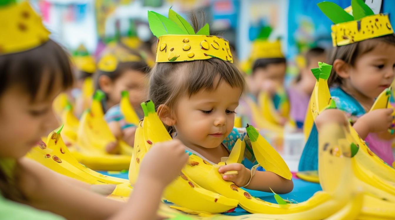 幼儿手工香蕉，幼儿手工香蕉头饰-图1